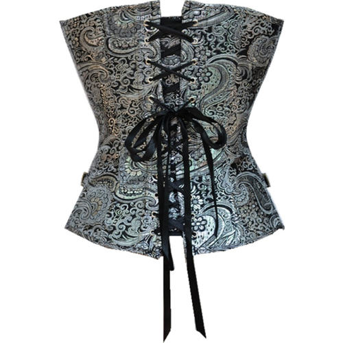 Royal Court Overbust Corset Steampunk Print Corselet for Women PQT8373