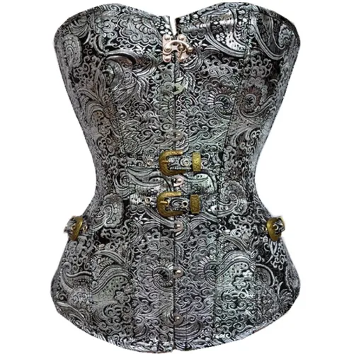 Royal Court Overbust Corset Steampunk Print Corselet for Women PQT8373