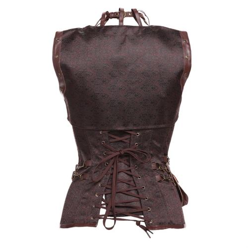 Steampunk Boned Corsages Women Luxury Medieval Gothic Punk Corset PQT8422B