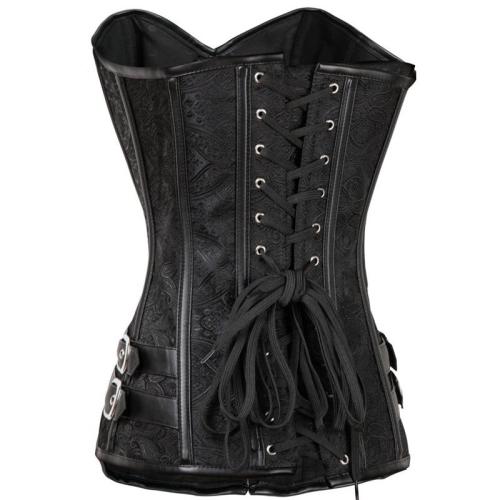 Gothic Women Brocade Overbust Corsets Front Clasp Bustiers PQT8410