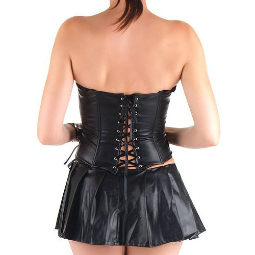Fashion Black PU Corselet Dress Retro Gothic Beauties Bustiers PQT8341