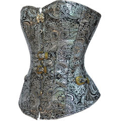 Royal Court Overbust Corset Steampunk Print Corselet for Women PQT8373