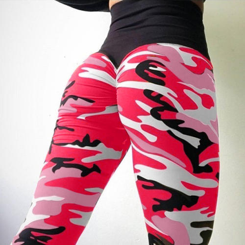Women Sport Wear High Waist Camouflage Print Leggings PQOM9149B