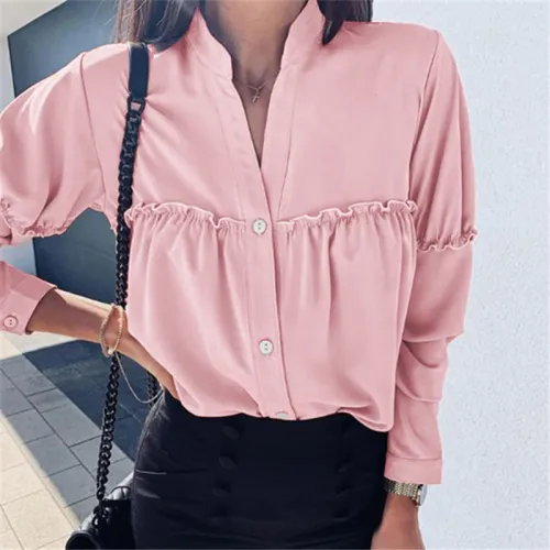 Loose Long Sleeved Autumn Spring Shirt For Women PQOM9125A