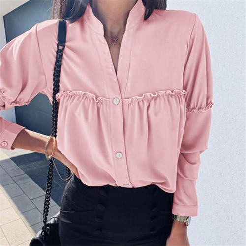 Loose Long Sleeved Autumn Spring Shirt For Women PQOM9125A