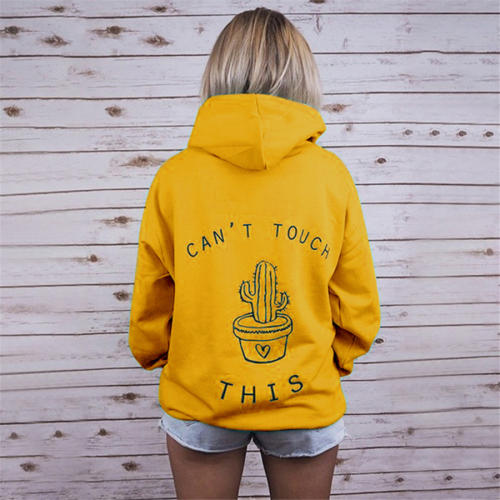 Winter Sweater for Women Cactus Print Streetwear Autumn Hoodies PQOM5053G