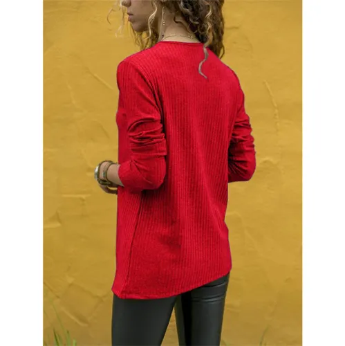 Women Spring Blouses Fashion Long Sleeve Tops Contrast Color Shirts PQOM9013