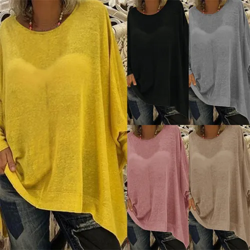 American Women T-Shirt Full Sleeve Crew Neck Fashion Tops PQOM9038