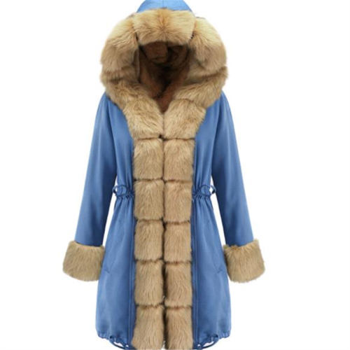 Women Jean Parker Hannifin Faux Fur Winter Jacket Fashion Female Parka PQ19D016
