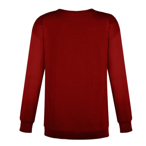 Loose Round Neck Hoodies for Women Long Sleeve Printed Sweaters PQOM9085