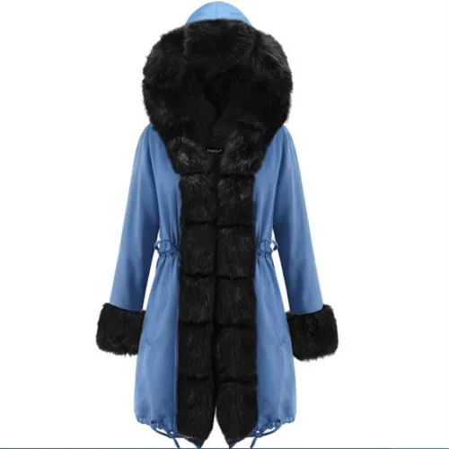 Faux Fur Winter Jacket Fashion Female Parka Women Jean Parker Hannifin PQ19D017