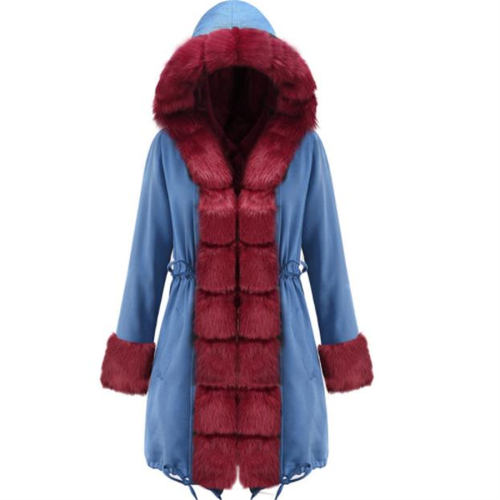 Women Jean Parker Hannifin Faux Fur Winter Jacket Fashion Female Parka PQ19D016