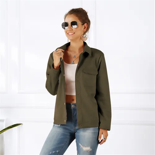 Winter Loose Casual Coat Faux Suede Jacket for Women PQOM9083F
