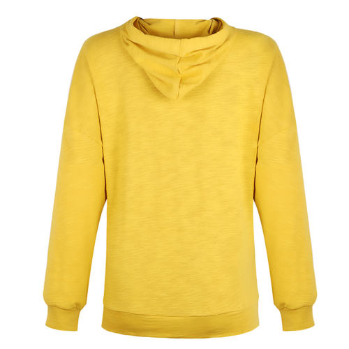 Loose Solid Color Sweatshirts Long-sleeved Hooded Sweater PQOM9077