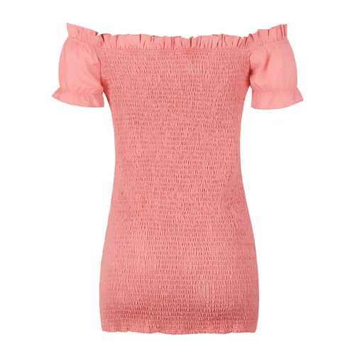 Pure Color Off-Shoulder Mini Dress Sexy Pleated Bodycon Dress PQOM9098A