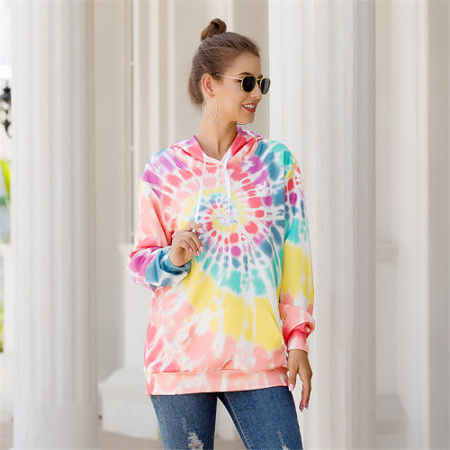 Autumn Loose Tops Long Sleeve Paisley Printed Hoodie PQOM9111A