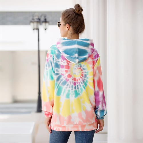 Autumn Loose Tops Long Sleeve Paisley Printed Hoodie PQOM9111A