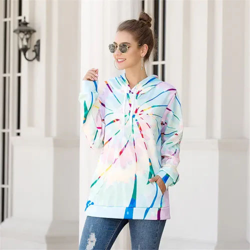 Paisley Printed Hoodies Long Sleeve Autumn Loose Tops PQOM9111B