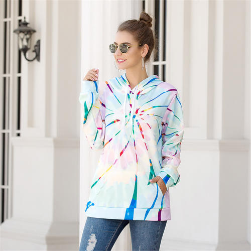 Paisley Printed Hoodies Long Sleeve Autumn Loose Tops PQOM9111B
