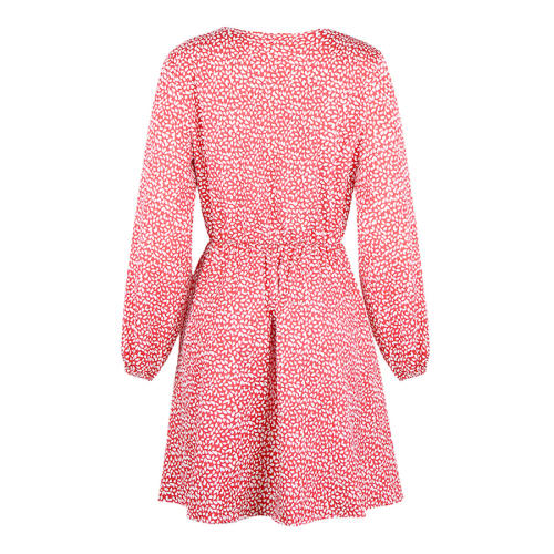 Long Sleeve Autumn Casual Dress V-neck Print Dress PQOM9121