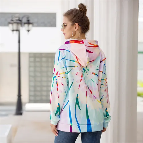 Paisley Printed Hoodies Long Sleeve Autumn Loose Tops PQOM9111B