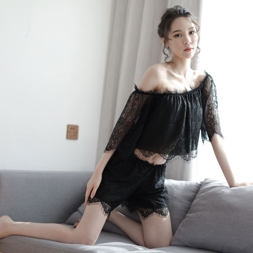Sexy Lace Lingerie Sets for Women Off-shoulder Tops with Bottoms PQAR5069