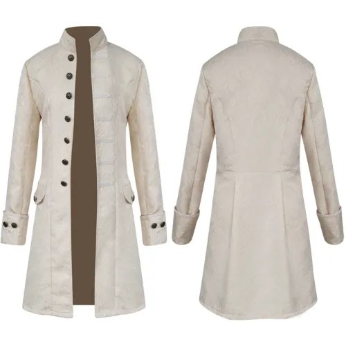 Male Retro Windbreaker Men Winter Coat Medieval Prince Costume PQMY004C
