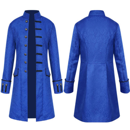 Stand Collar Jacquard Uniform Medieval Prince Costume Steampunk Vintage Coat PQMY004B