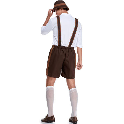 Men Hansel Oktoberfest Costume Halloween Bavarian Beer Overalls PQMR3350