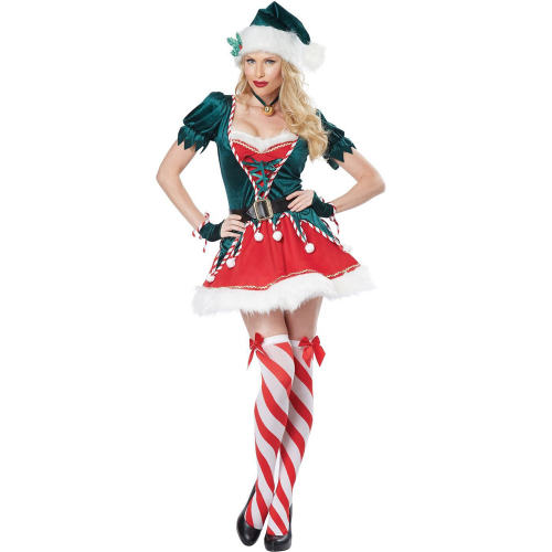 One-piece Christmas Costumes Sexy Santa Claus Uniform PQMR974