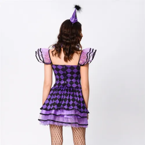 Halloween Cosplay Costume Circus Variety Clown Fancy Dress PQZML9080