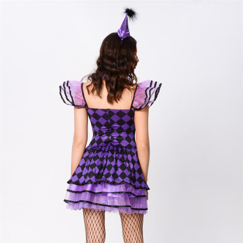 Halloween Cosplay Costume Circus Variety Clown Fancy Dress PQZML9080