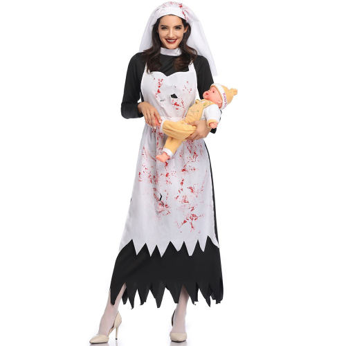 Halloween Vampire Uniform Demon Horror Nun Costume Party Costume PQMR1933