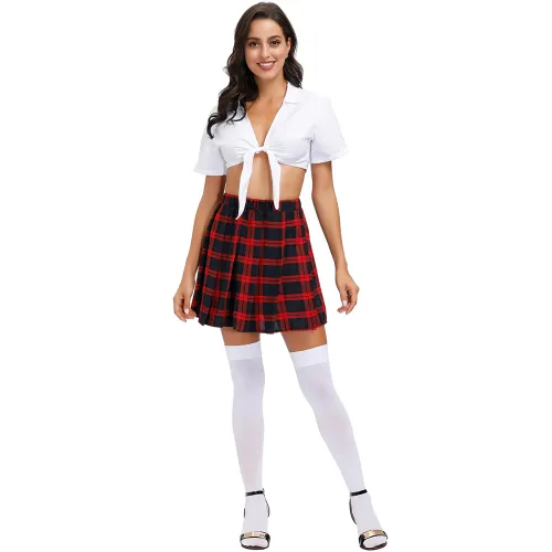 School Girl JK Uniform Cosplay Student Outfits Halloween COS Costume PQMR4597