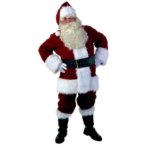 Men Santa Claus Costume Adult Plus Size Christmas Cosplay Uniform PQMR053