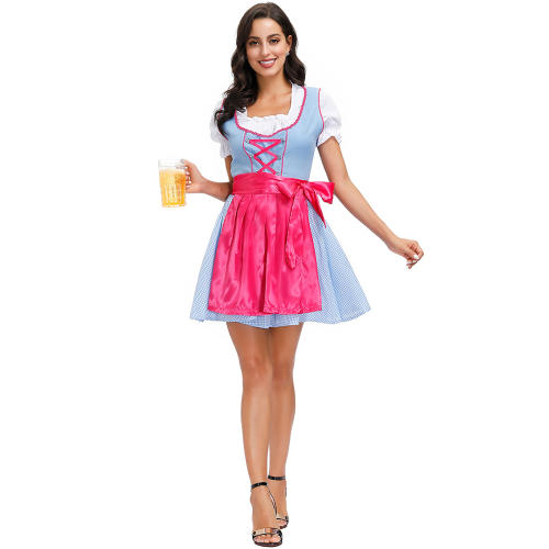 Halloween Beer Girl Costume Stage COS Dress Bavarian Oktoberfest Costume PQMR7106
