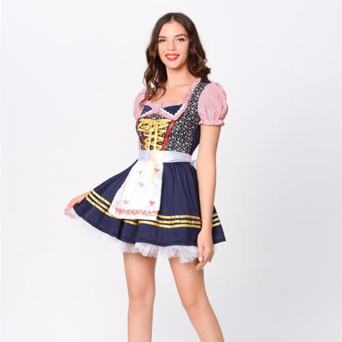 German Oktoberfest Costume Bavarian Traditional Beer Girl Dress PQZML9046