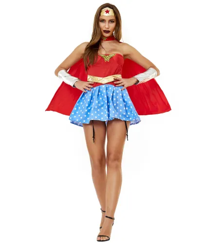 Woman Super Hero Cosplay Uniform Super Girl Cosplay Costume PQMR1035