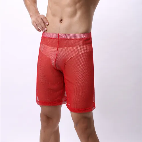 Performance Fetish Mesh Clothing Men Summer Knee Length Pants PQA4-55B