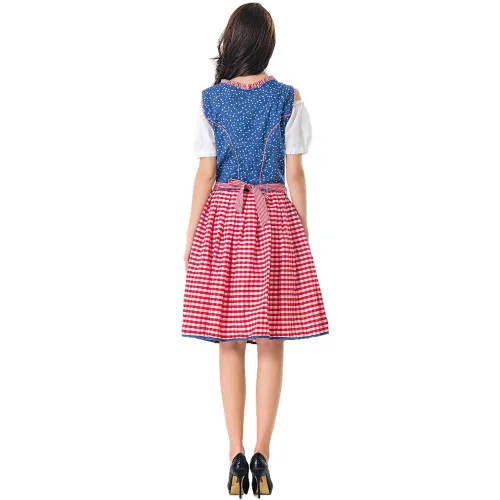 German Gavarian Dress Oktoberfest Costume October Folk Dance Uniform PQMR8165