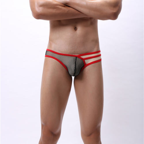Penis Pouch Underpants Sissy Hollow Out Trunks Men Jockstrap Wrap Briefs PQA4-41D