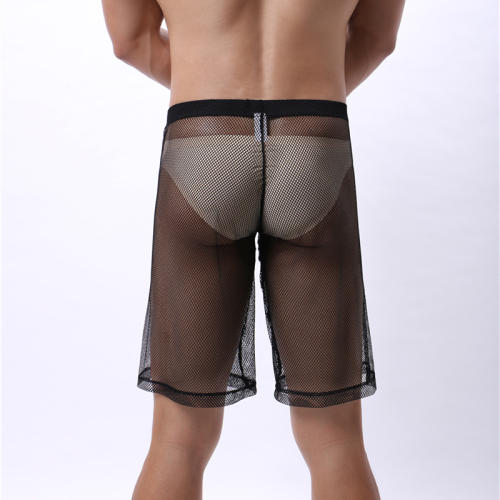 Men Summer Knee Length Pants Club Male Hole Trousers PQA4-55D