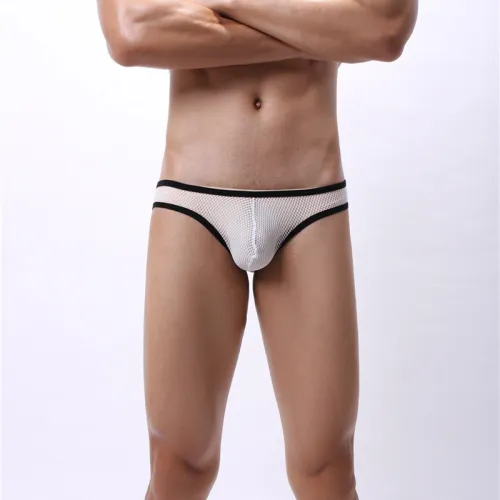 Male Summer Underwear Men Gay Briefs Sissy Mesh Shorts PQA4-47C