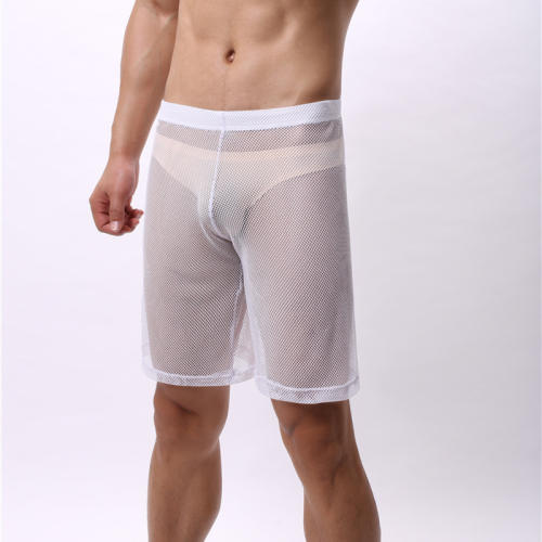 Men Summer Knee Length Pants Club Male Hole Trousers PQA4-55D