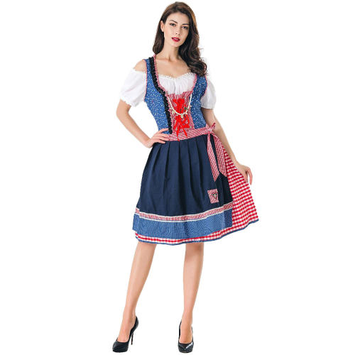 German Gavarian Dress Oktoberfest Costume October Folk Dance Uniform PQMR8165