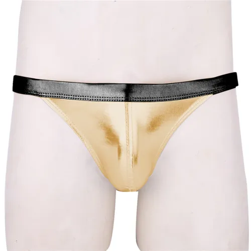 Faux Leather Men's Briefs PVC Erotic Lingerie PQXX6018B