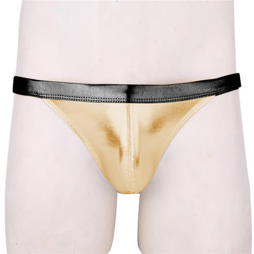 Faux Leather Men's Briefs PVC Erotic Lingerie PQXX6018B