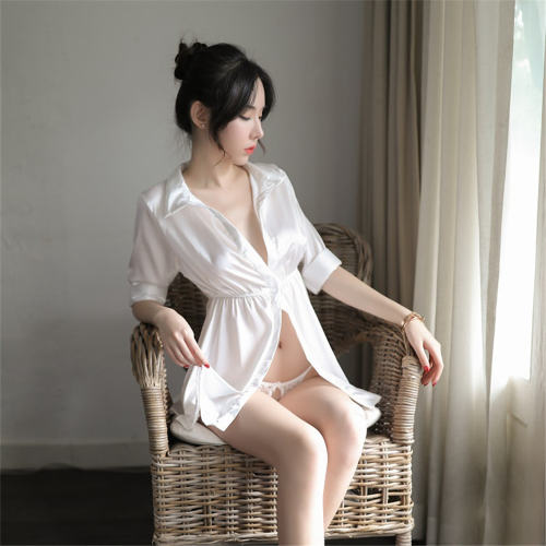 Sexy Satin Shirts for Women Home Sleepwear PQAR5105A
