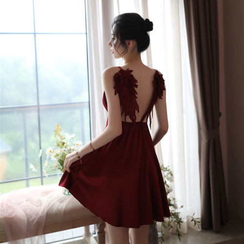 Goddess Angel Wings Sexy Pajamas Backless Nightdress PQAR5149B