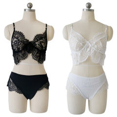Lace Valentine Bras Sets Sexy Wire Free Underwear with Briefs PQBS297A